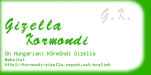 gizella kormondi business card