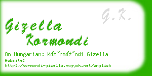 gizella kormondi business card